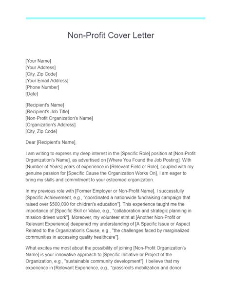 cover letter examples for nonprofits|Your Guide to Crafting a Nonprofit Cover Letter .